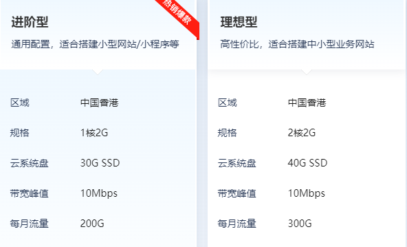 轻量服务器2核与1核的区别