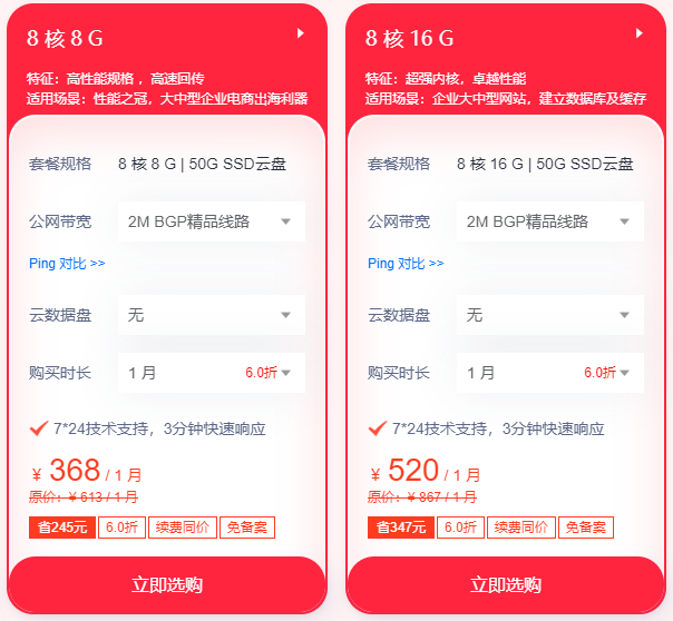 4核8G电商服务器配置