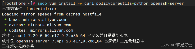 输入安装命令