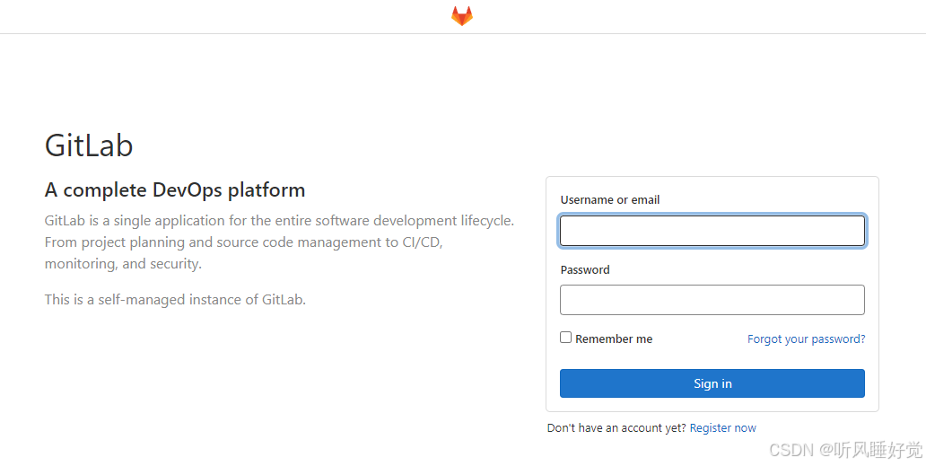 访问gitlab页面
