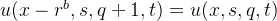 u(x-r^b,s,q+1,t)=u(x,s,q,t)