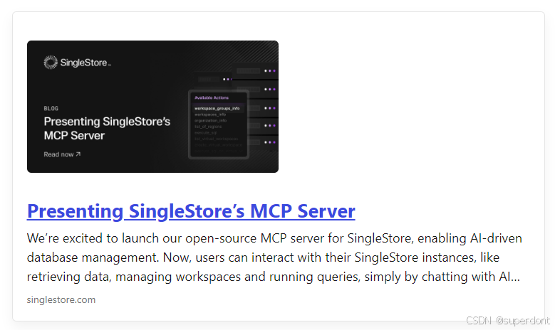 [嵌入的 SingleStore 卡片信息]
