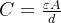 C=\\frac{\\varepsilon A}{d}