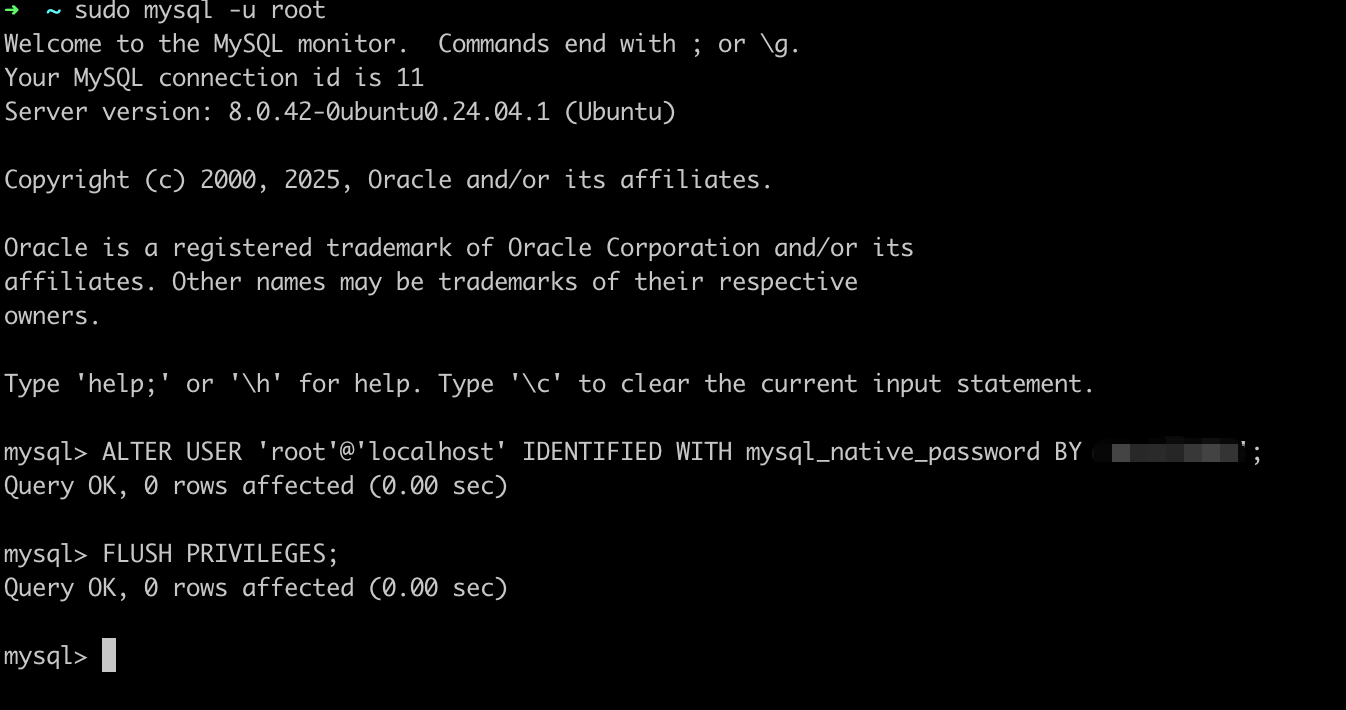 设置 Mysql Root 用户密码
