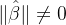 \\|\\hat{\\beta}\\|\\neq0