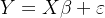 Y = X\\beta+\\varepsilon