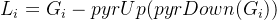 L_{i}=G_{i}-pyrUp(pyrDown(G_{i}))