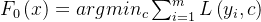F_{0}\\left ( x \\right )=argmin _{c}\\sum_{i=1}^{m}L\\left ( y_{i},c \\right )