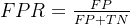 FPR = \\frac{FP}{FP + TN}