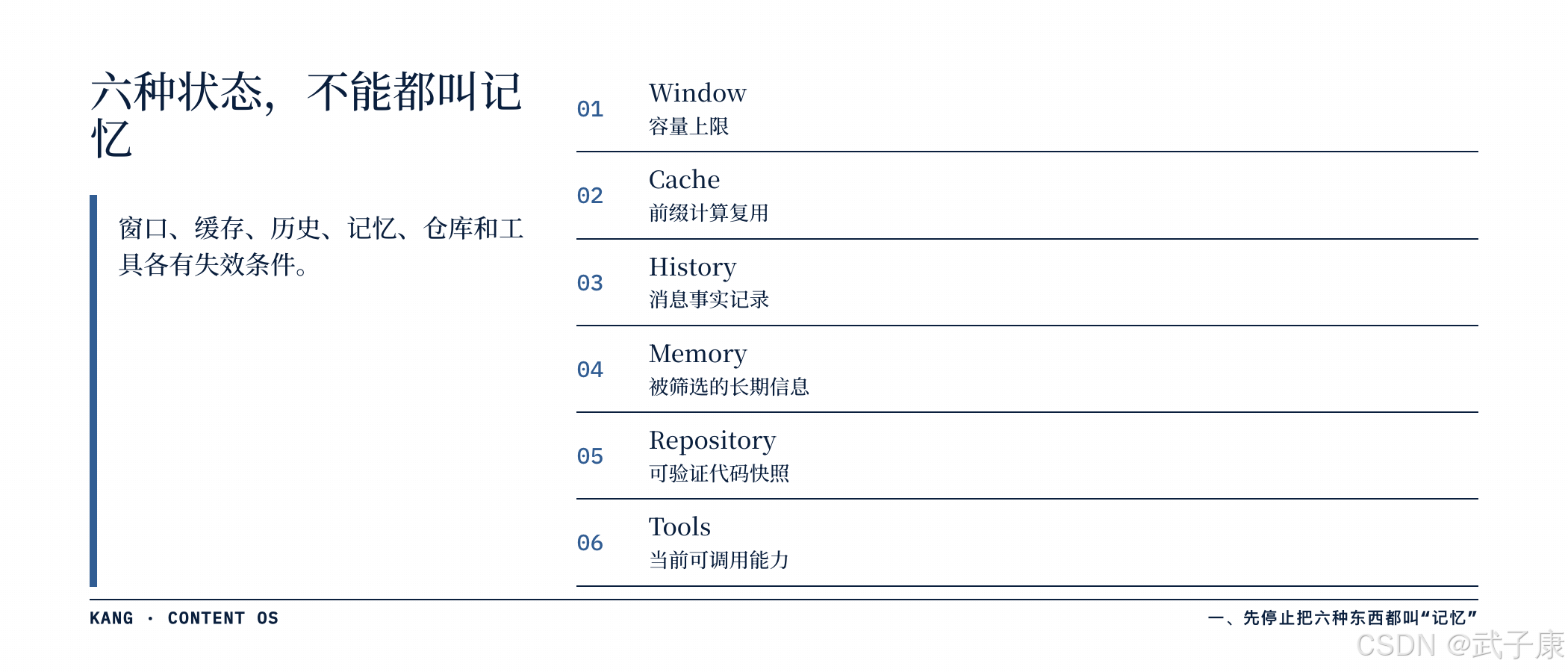 六种状态不能都叫记忆：Window / Cache / History / Memory / Repository / Tools