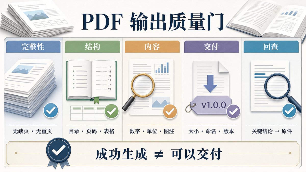 PDF 输出前的质量验收清单