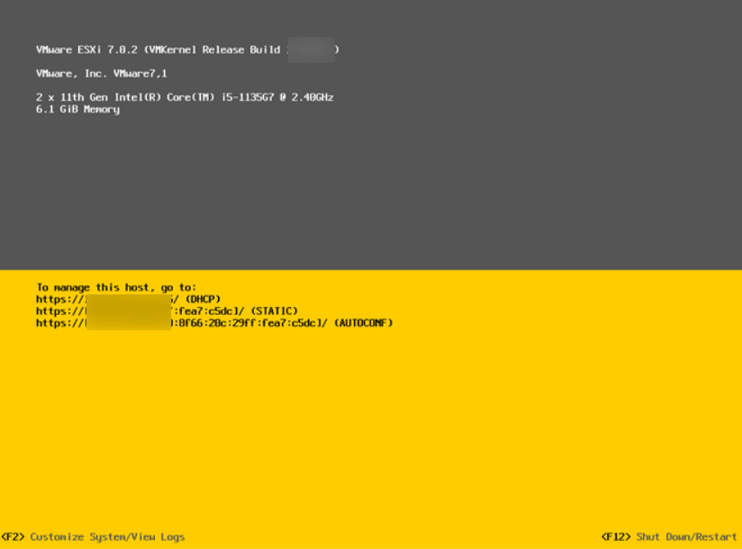 esxi dcui故障排除选项中的重启管理代理菜单