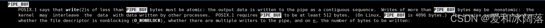 man 7 pipe 中的 PIPE_BUF 说明