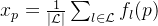 x_p=\\frac{1}{|\\mathcal L|}\\sum_{l\\in\\mathcal L}f_l(p)