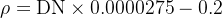 \\rho = \\text{DN} \\times 0.0000275 - 0.2