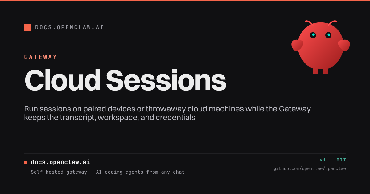 OpenClaw Shared Cloud Sessions 文档卡片
