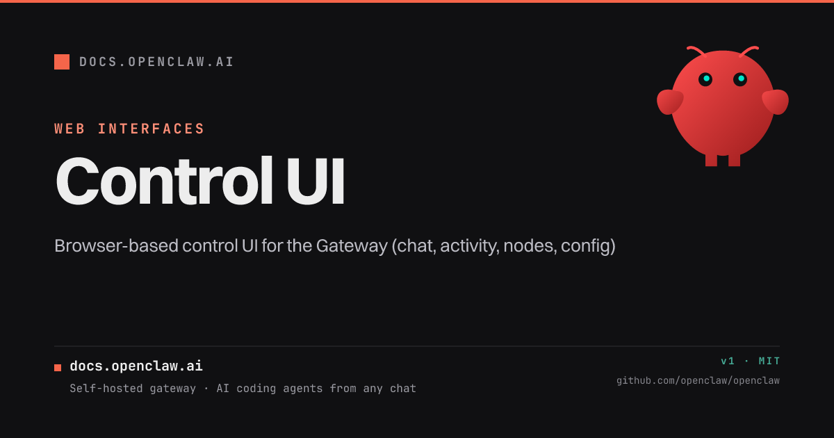 OpenClaw Control UI 文档卡片
