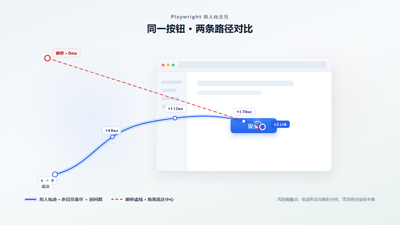 拟人点击与默认点击对比示意