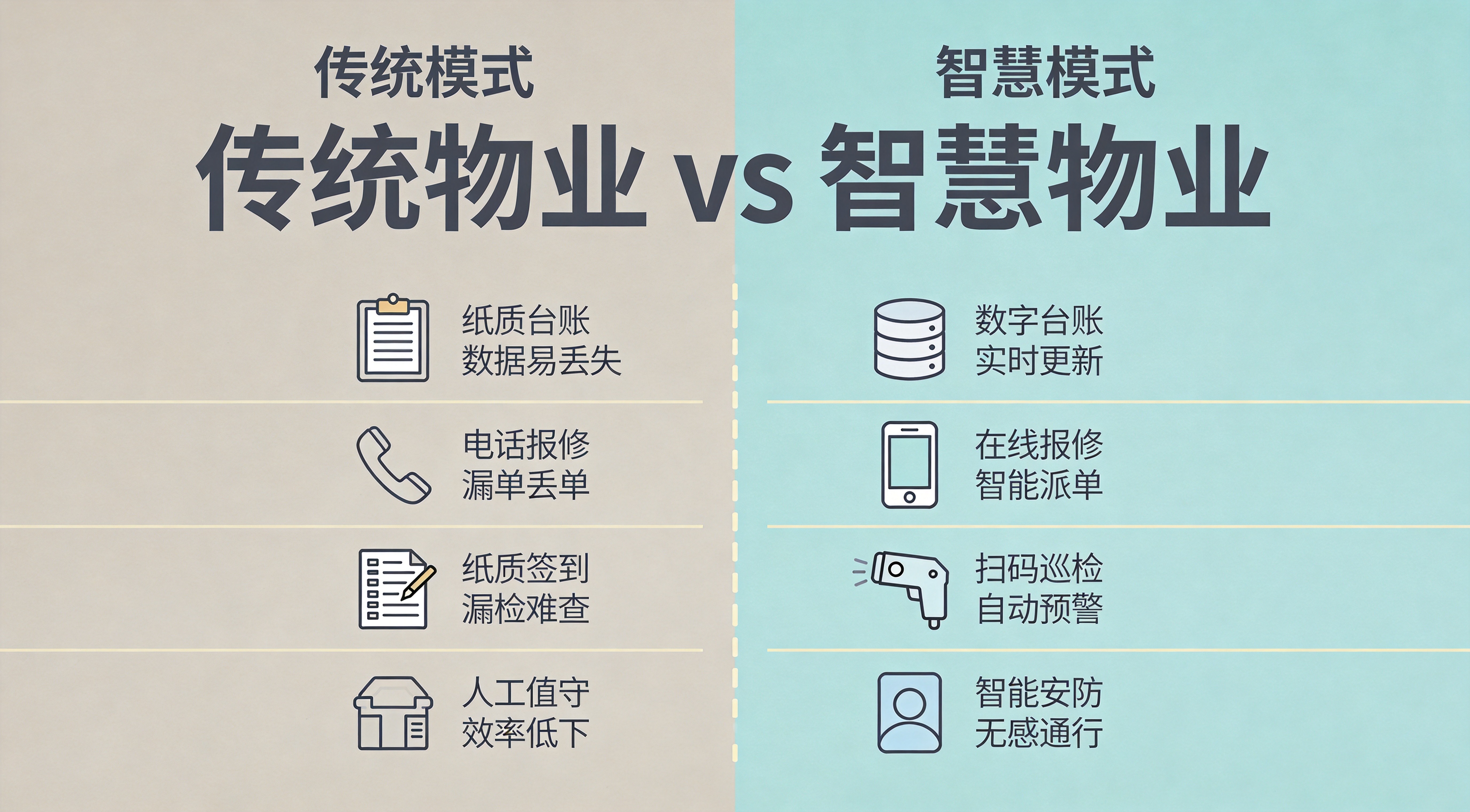 传统和智慧物业的对比