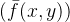 (\\bar{f}(x,y))