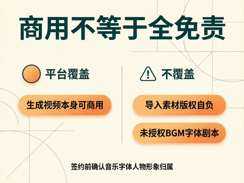 音乐、字体、人物形象的版权归属逐条确认清楚,试水金额和判断标准同样需要定下来。
