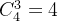 C_4^3=4