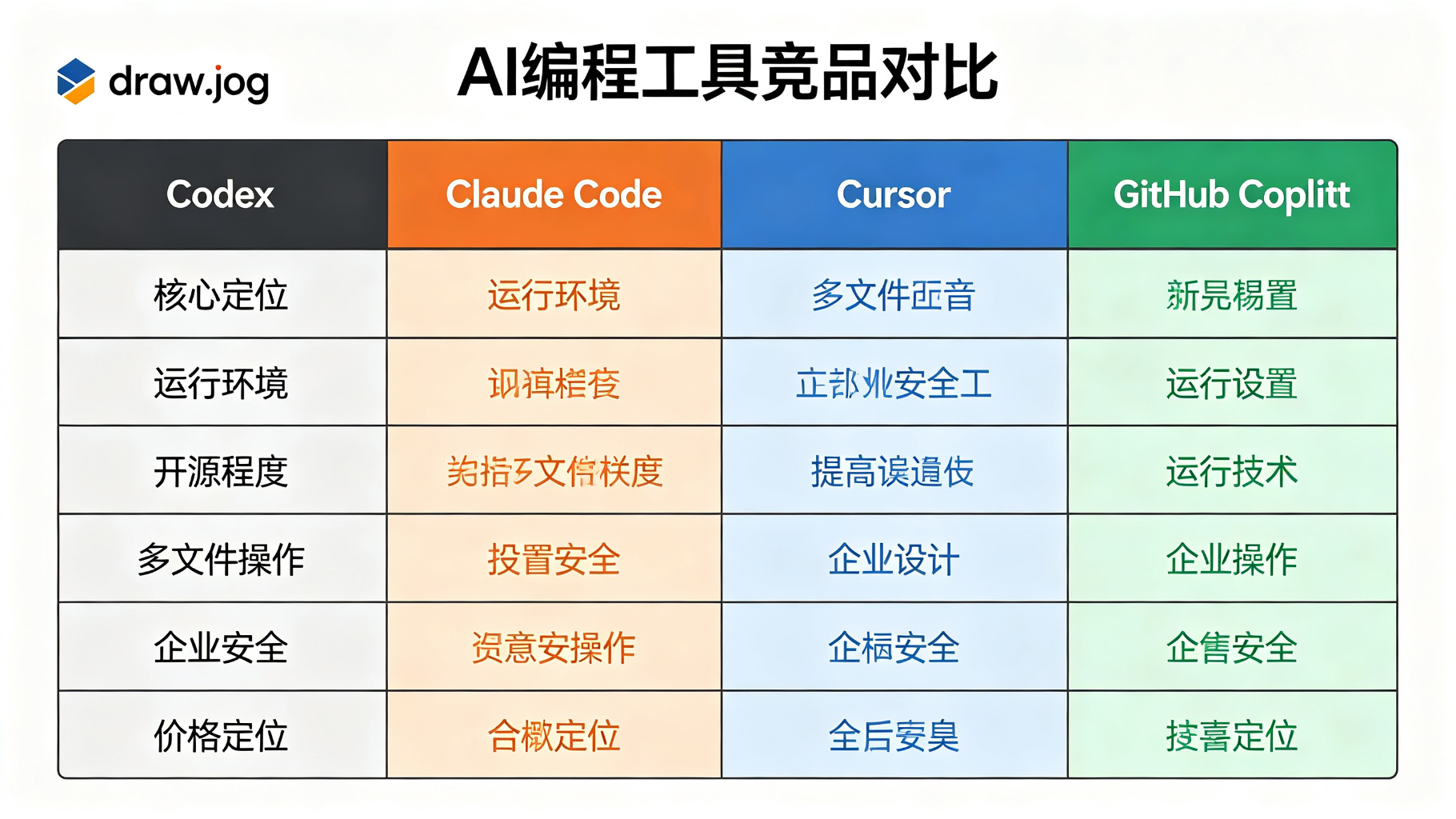 AI编程工具竞品对比