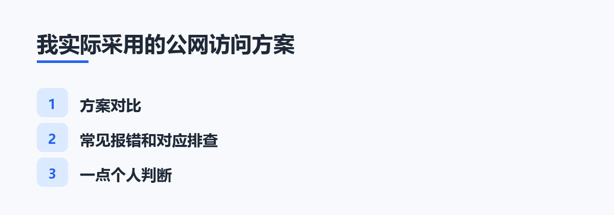 我实际采用的公网访问方案