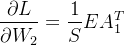 $\\frac{\\partial L}{\\partial W_2} = \\frac{1}{S} E A_1^T$