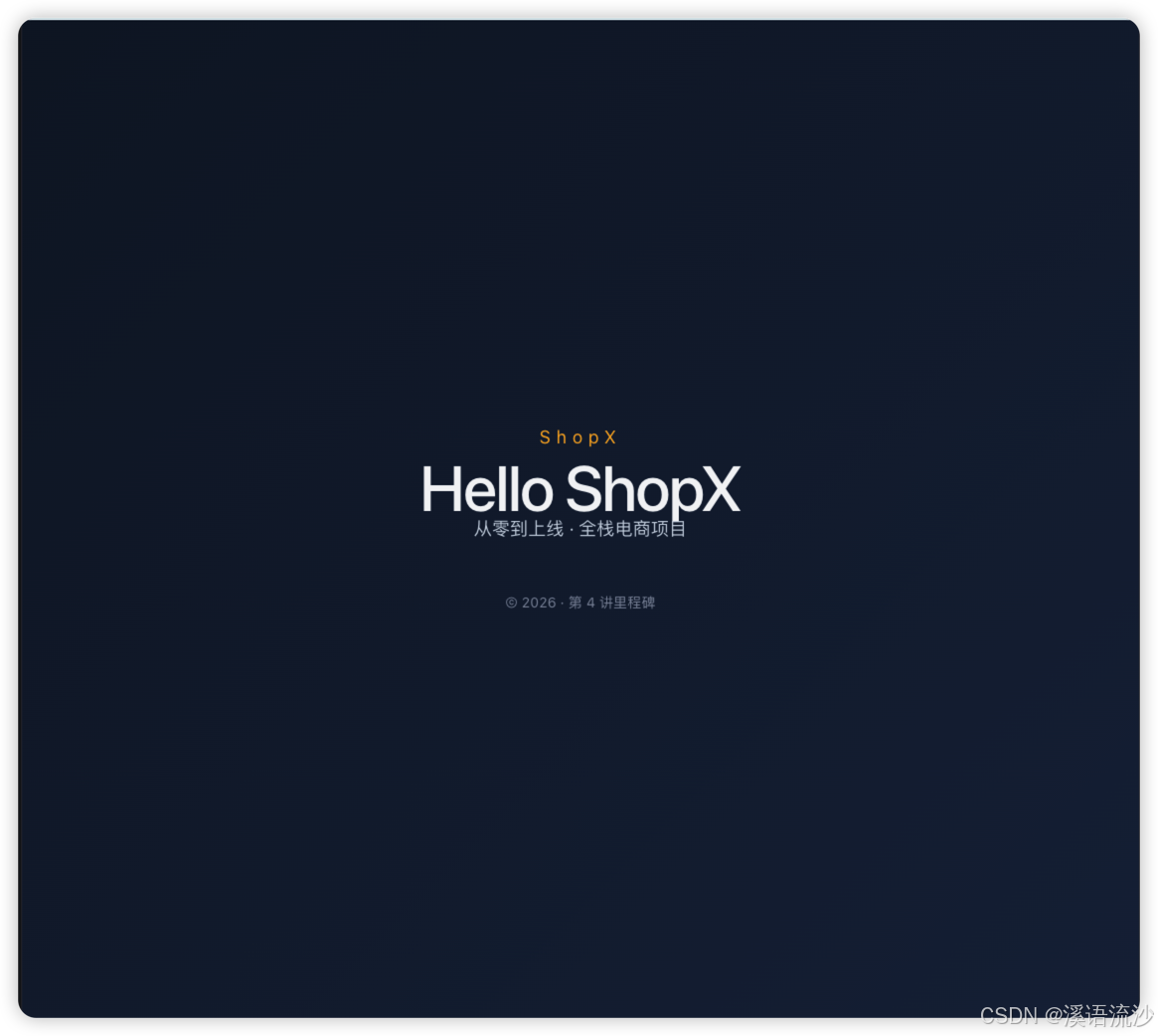Hello ShopX 页面