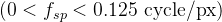 (0< f_{sp} < 0.125\\ \\mathrm{cycle/px})