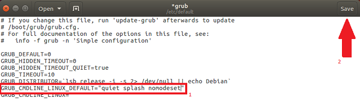 修改 GRUB_CMDLINE_LINUX_DEFAULT