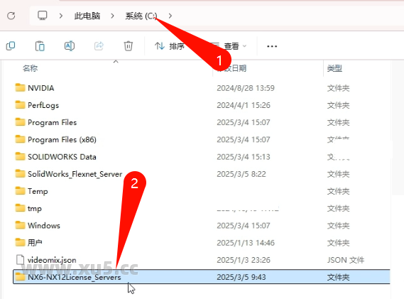 解压安装包,复制许可服务文件夹