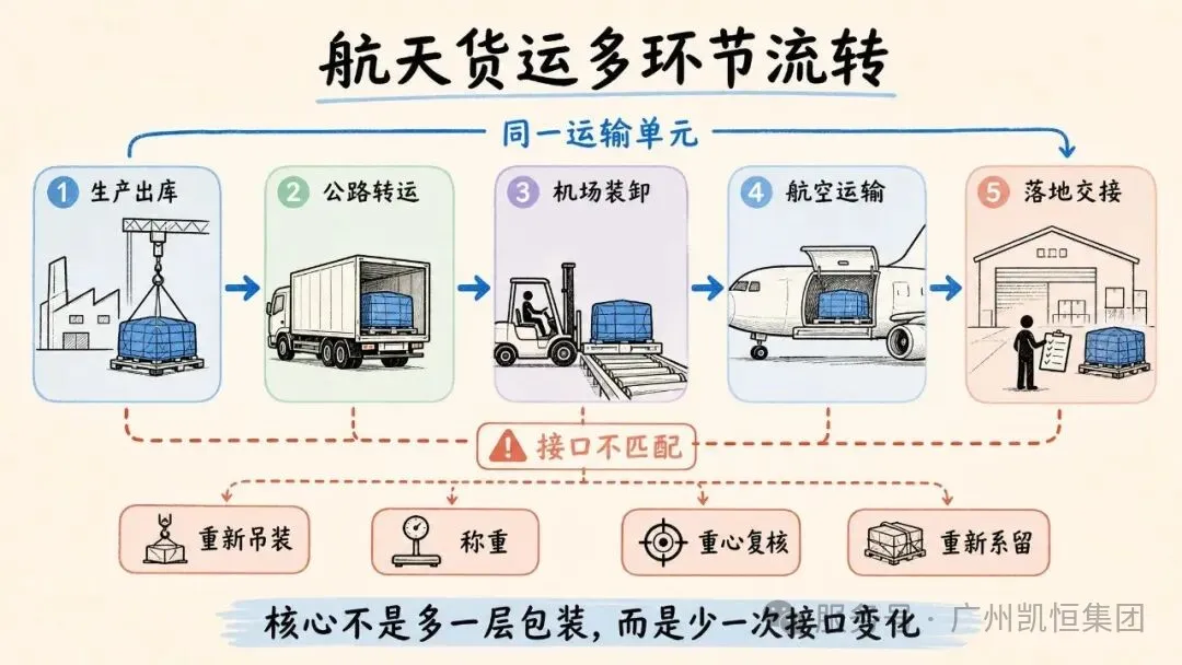 航天货运多环节流转示意图