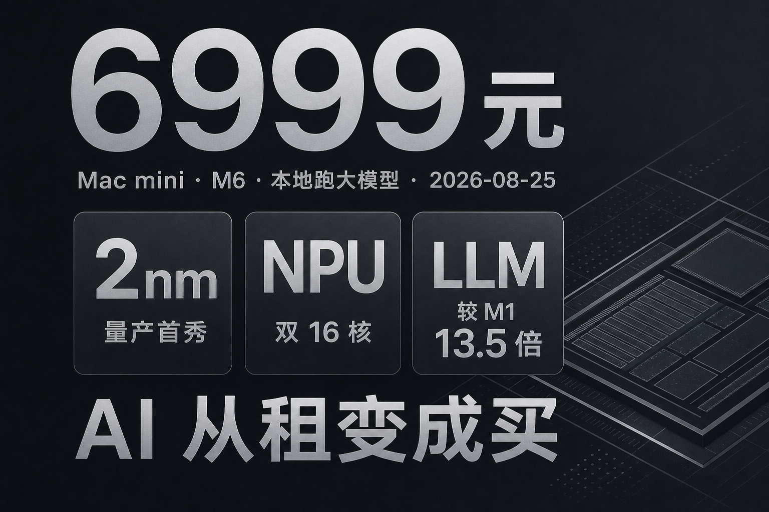 6999元:Mac mini M6