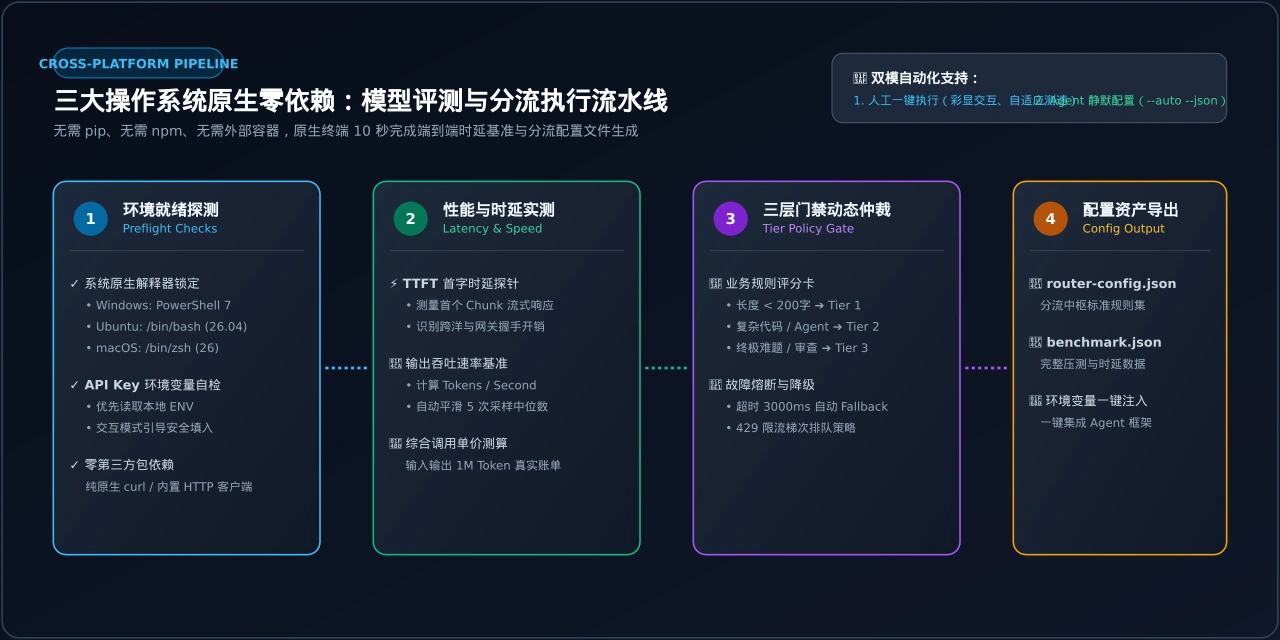 流水线流程图:Windows 11 / Ubuntu 26.04 / macOS 26 三大系统原生零依赖分流网关自动化部署流水线