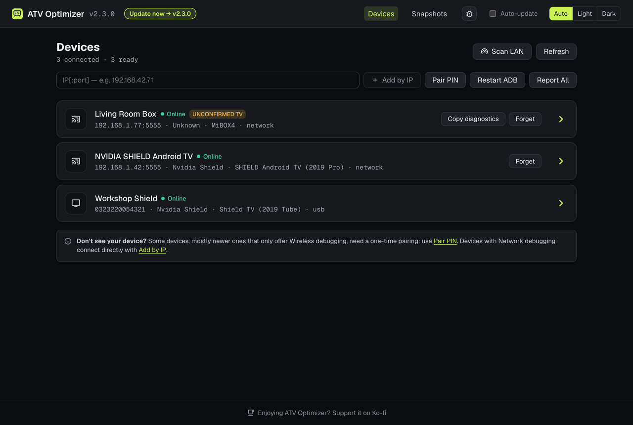 Shield Optimizer 端到端测试驱动的 ATV Optimizer 桌面应用完整操作演示